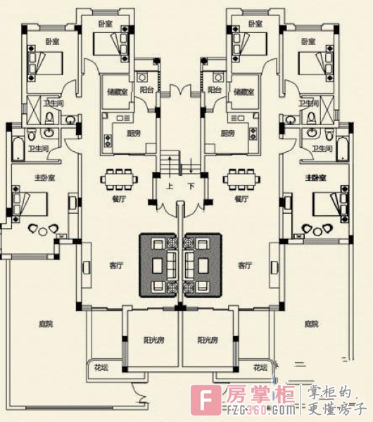 卓越蔚蓝海岸16号栋1单元1层户型