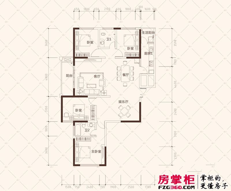 克拉美丽山庄5号栋e1户型4室3厅2卫1厨 164.71.jpg