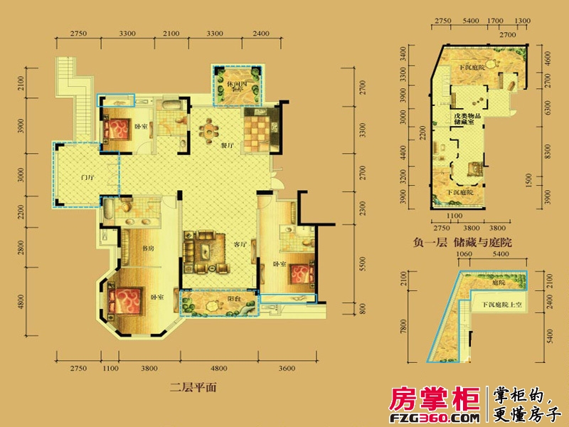 华地紫园户型图8#204户 二层平面-01 484 4室2厅3卫1厨