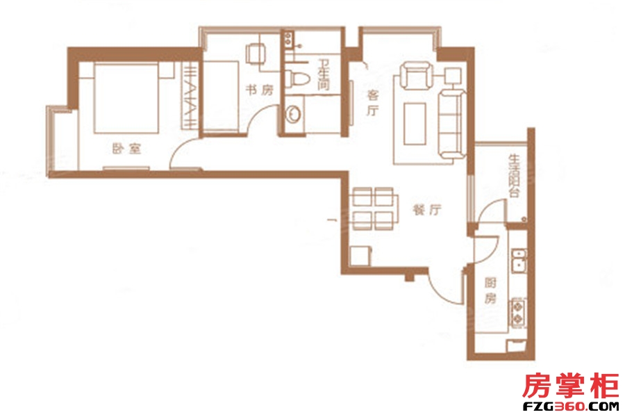 C8户型 2室2厅1卫1厨 72.17平米
