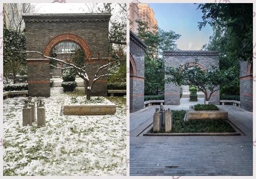 雪中的民生路文化长廊别有一番旧日风情在心头