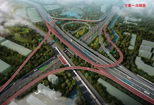 和平路高架西延工程之西二环互通立交效果图
