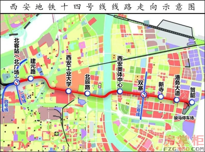 东风路站,学府路站),建成后将连通渭河北岸工业区以及高陵区,阎良区与