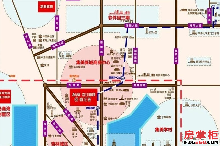 龙湖春江郦城交通图