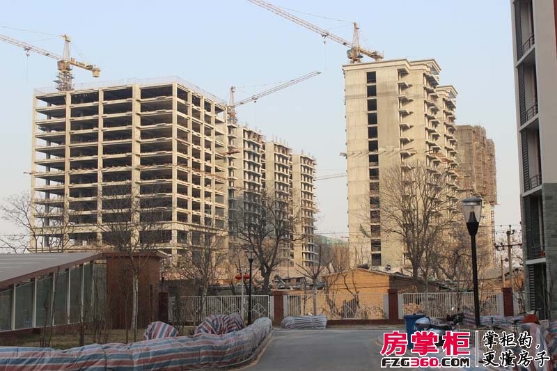 鑫丰近水庭院实景图小区施工进度（2014-2-19）