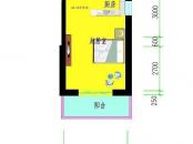 龙潭湖凤凰山庄公寓户型图55#公寓C户型 1室1厅1卫1厨