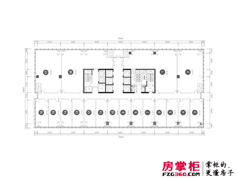 华侨城创想中心户型图办公标准层平面图