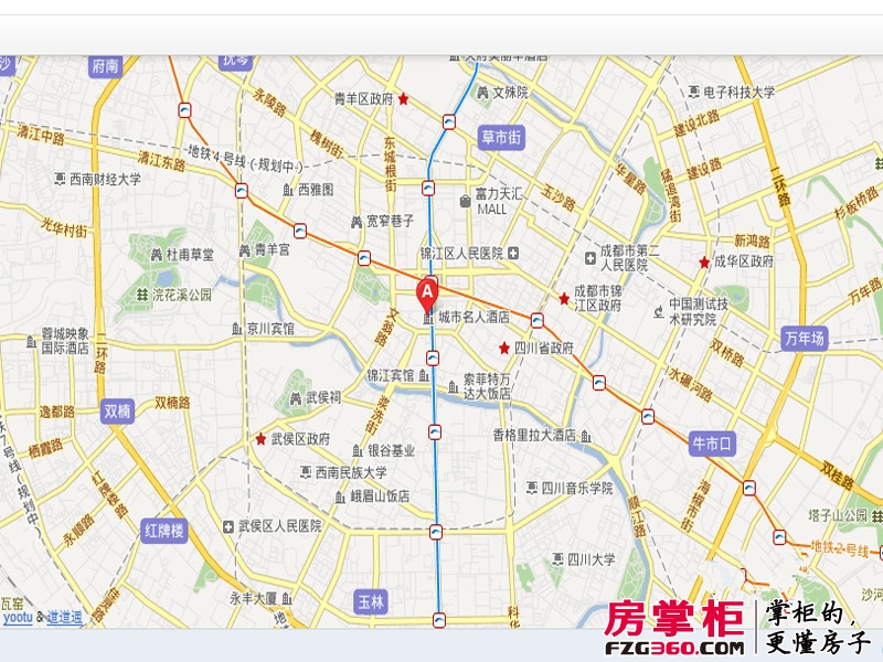 成都城市名人酒店交通图地图
