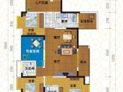 天府香城印象户型图一期一批次5号6号楼标准层E 3室2厅2卫1厨