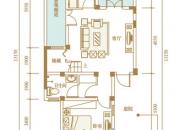 花水湾国际度假区户型图C2型联排别墅 底层平面图 2室1厅2卫1厨