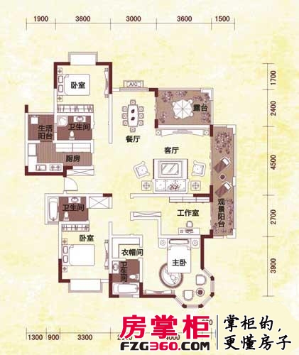 上林西江国际社区户型图G户型  4室 2厅 3卫 4室2厅3卫1厨