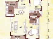 上林西江国际社区户型图F型（标准层）户型3室 2厅 2卫 3室2厅2卫1厨