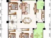 沙河湾户型图2.3号楼1.2户型，约120㎡ 3室2厅1卫1厨
