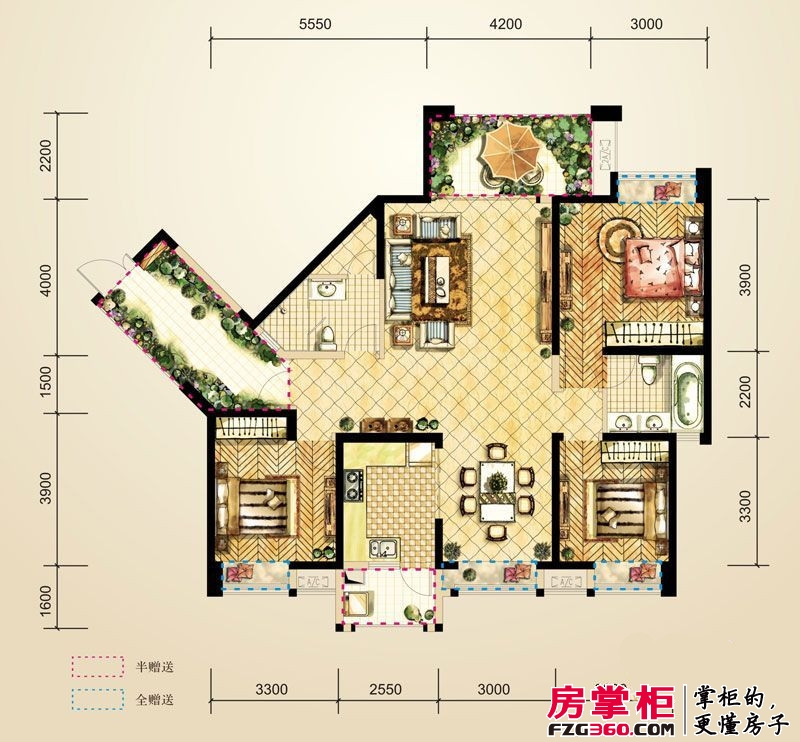 北京城建龙樾湾户型图高层C1户型 3室2厅2卫1厨