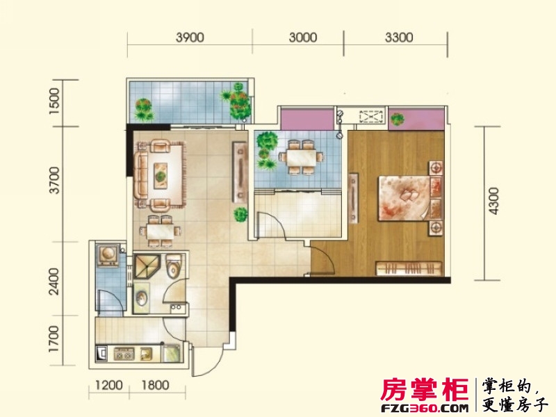 颐和京都户型图3期9栋F1  两室两厅一卫 2室2厅