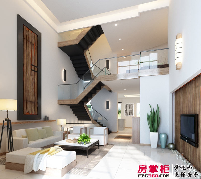 中国水电青云阶样板间E4-2型客厅效果图