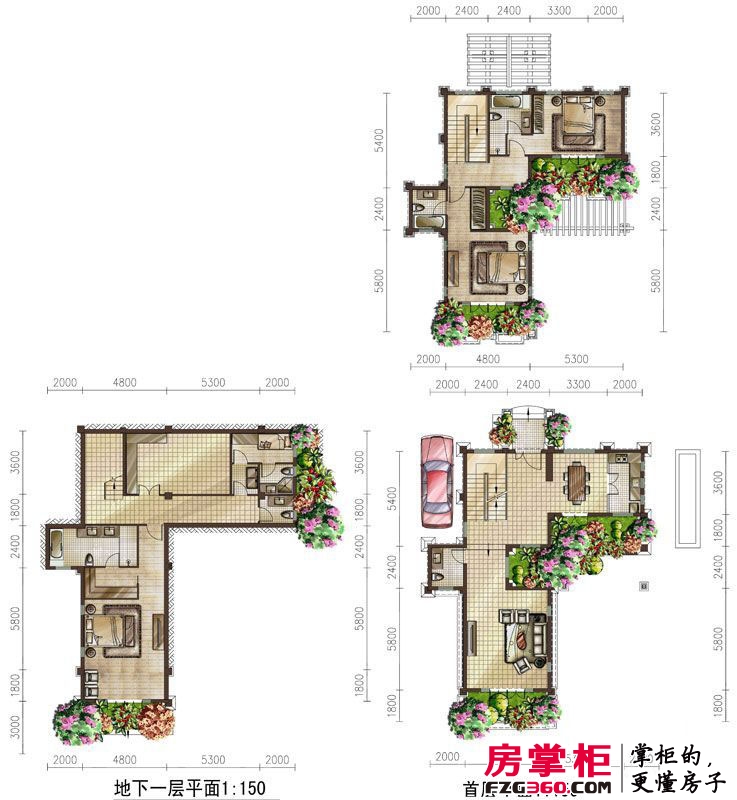 中国青城户型图v170-1型 3室4厅