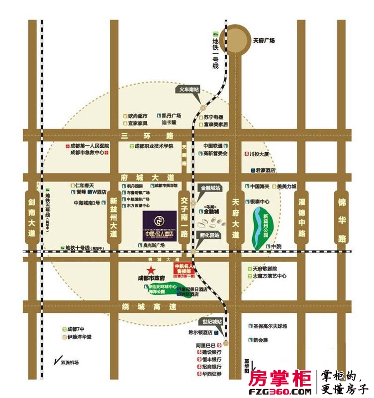 中航·名人酒店交通图区域图