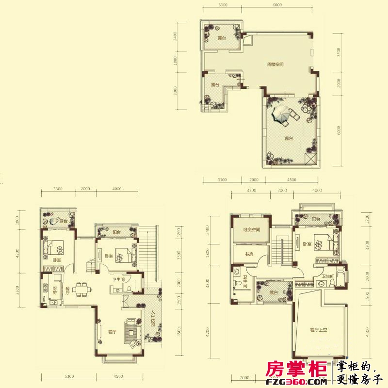 武海中华青城户型图合院别墅K2型 5室2厅3卫1厨