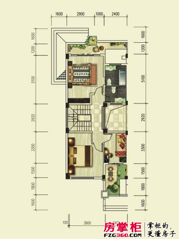 清河湾户型图D1-351平米-二层平面图 5室2厅4卫