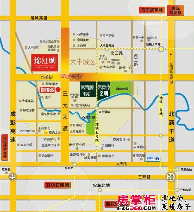 常青藤三期锦红城交通图区位图