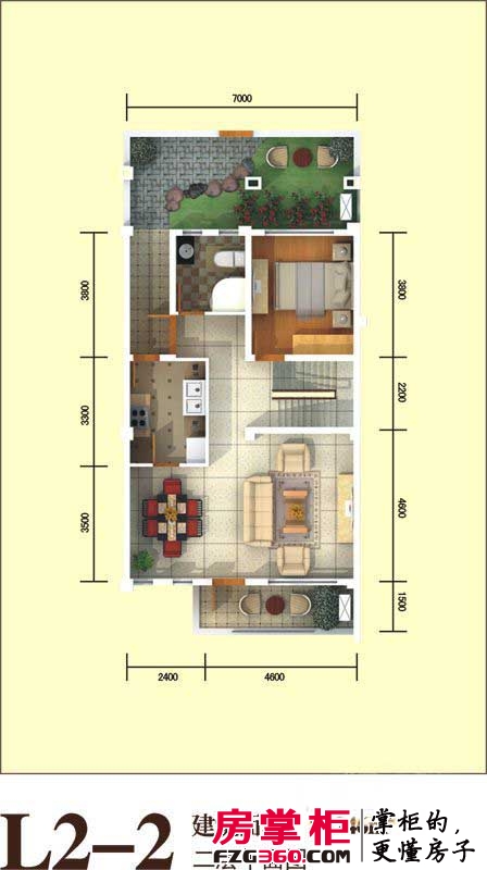 远大林语城别墅户型图二期L2-2户型2层 3室4厅4卫1厨