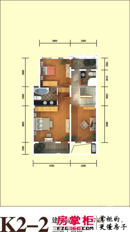 远大林语城别墅户型图二期K2-2户型3层 4室3厅4卫1厨