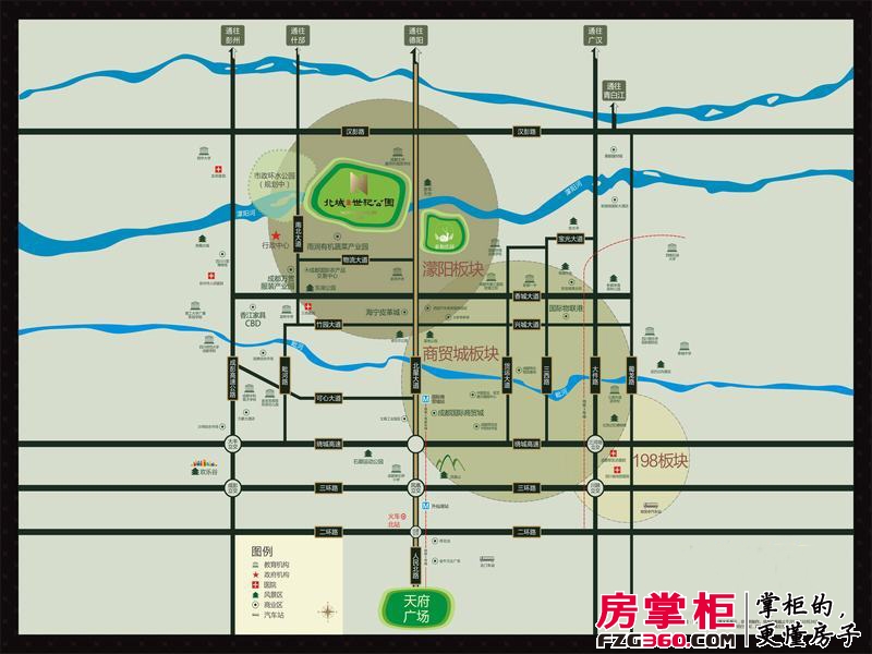 北城世纪公园交通图复杂区位图