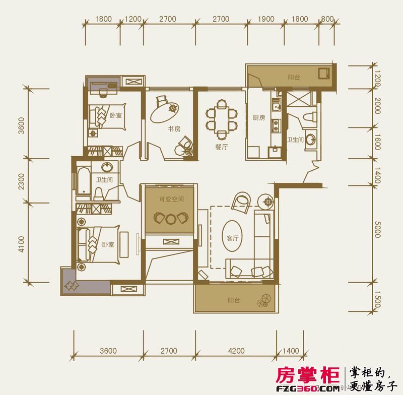 上海东韵户型图K户型 3室2厅2卫1厨