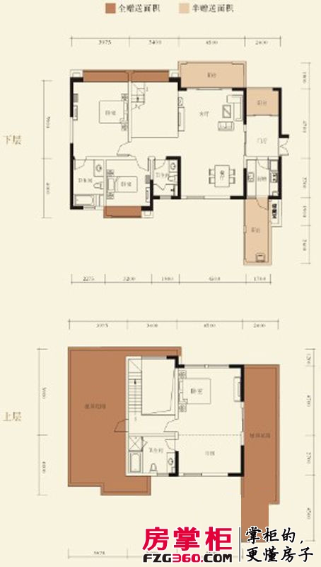 南钻威尼斯户型图一期B2-1户型（跃层） 4室3厅3卫1厨