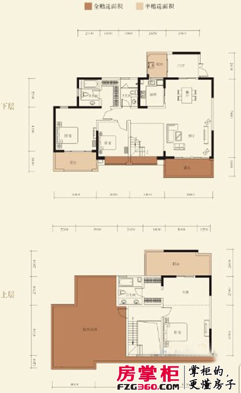 南钻威尼斯户型图一期B4-1户型（跃层） 4室3厅3卫1厨