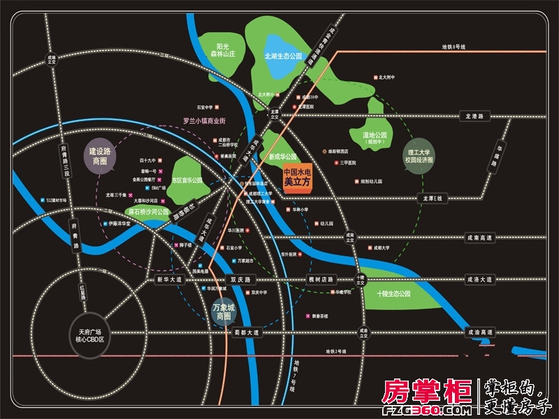 中国水电美立方交通图区位图