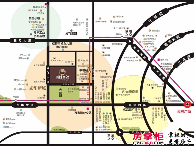 荣富西城尚锦交通图区位图