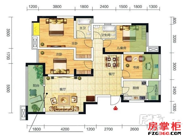 香城润园一期1号楼标准层C户型