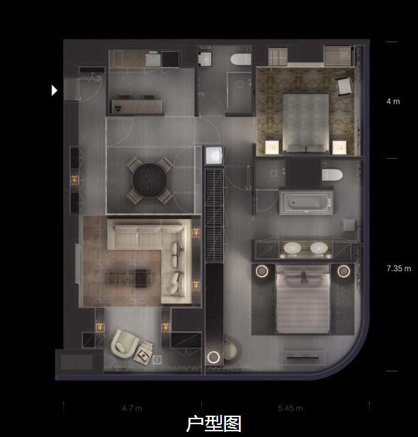 北京阿玛尼公寓户型图图片