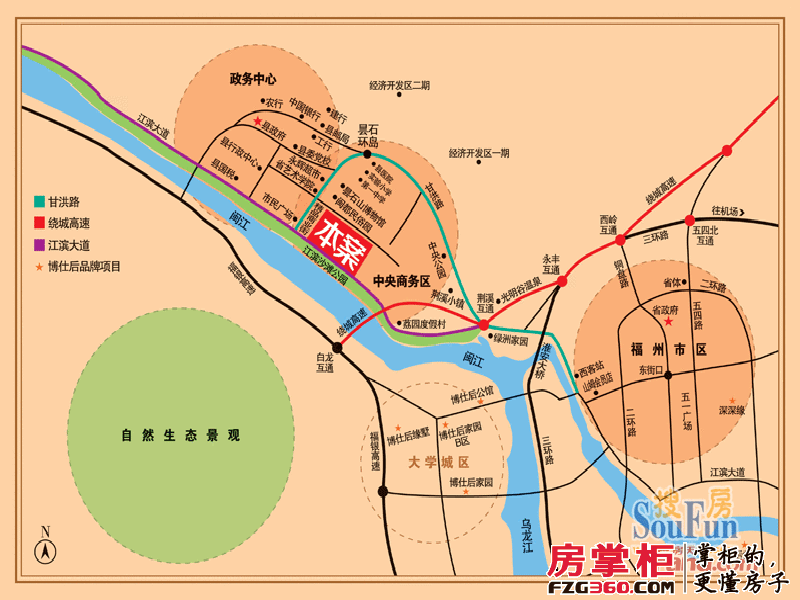 博仕后龙港城交通图区位图