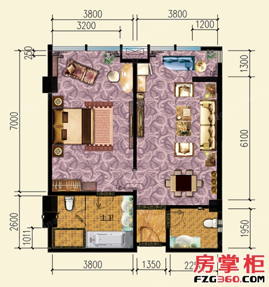 长乐戴斯酒店公寓 1室1厅1卫，95平米（建面）