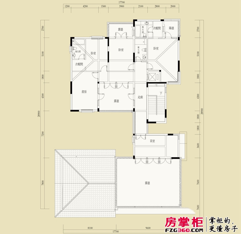 水印长廊k1－29栋户型（三层平面） 5室1厅3卫