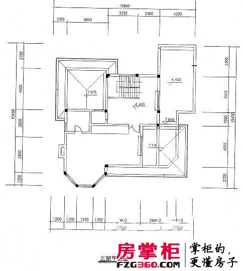 漓江奥林苑三层平面图 2室2厅1卫1厨