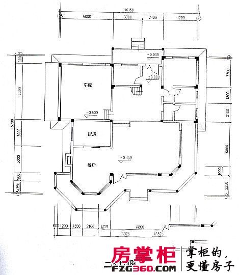 漓江奥林苑一层平面图 3室1厅2卫1厨