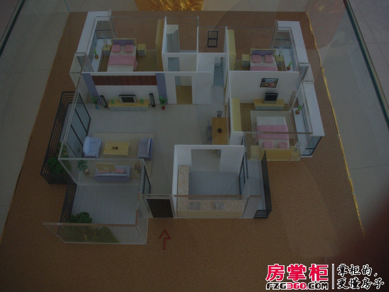 日月湖国际生态城3房户型模型 3室2厅1卫
