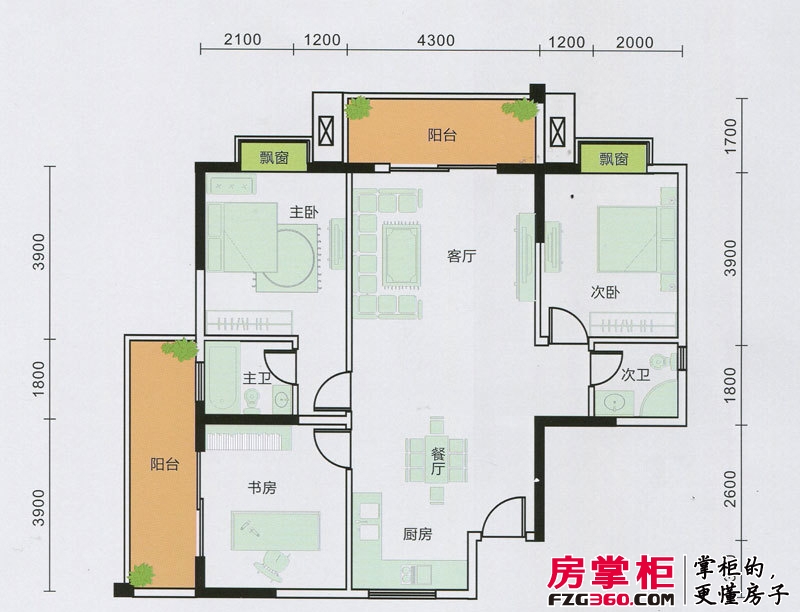 桂林日报社小区滨江国际9栋C户型 3室2厅2卫1厨
