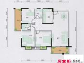 桂林日报社小区滨江国际9栋A户型 3室2厅2卫1厨