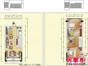 红景·凯丽晶座户型图LOFT户型图（中挑高设计） 2室2厅2卫1厨