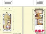 红景·凯丽晶座户型图LOFT户型图（客厅挑空设计） 2室2厅2卫1厨