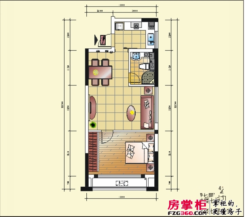 红景·凯丽晶座户型图单身公寓01室户型图 1室2厅1卫1厨