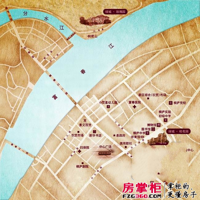 绿城桐庐玫瑰园交通图