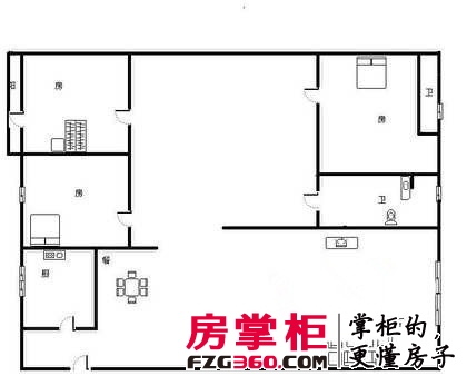 庆丰公寓 3室 户型图