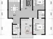 天翔赭山家园户型图1单元201 3室2厅2卫1厨