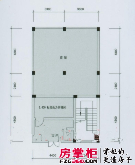 天翔赭山家园户型图一层商铺 1室